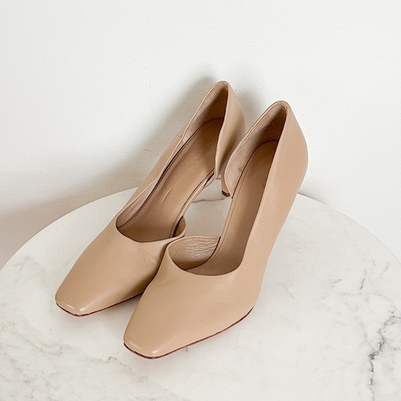 NEW VINCE Tiana Square Toe Leather Pump in Tan Size 10 - Picture 3 of 8